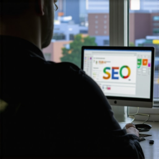 Consultant working on local SEO tactics with Durham skyline