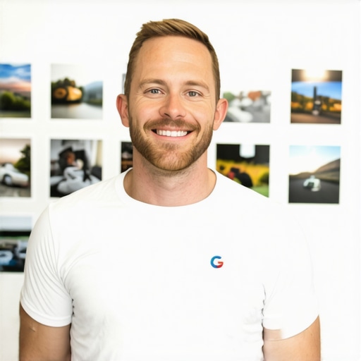 Durham business owner updating Google My Business profile with photos and features.