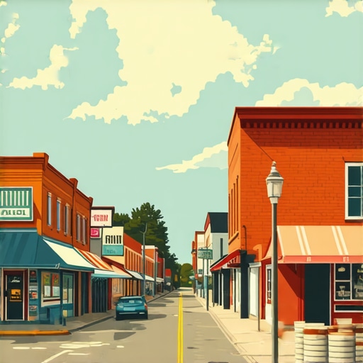 A lively street view in Durham showcasing local landmarks and businesses, highlighting community engagement.