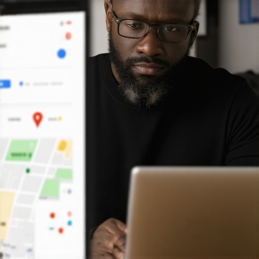 Business owner working on Google My Business profile for Durham local SEO