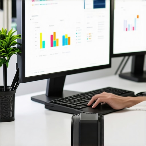 Business owner using SEO tools and analytics dashboards on a computer for local Google Maps ranking maintenance.