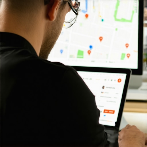 Business owner editing Google My Business profile for Durham local SEO