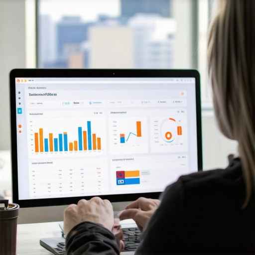 Durham Local SEO Tools in Action Person reviewing local SEO analytics on a laptop with Durham skyline