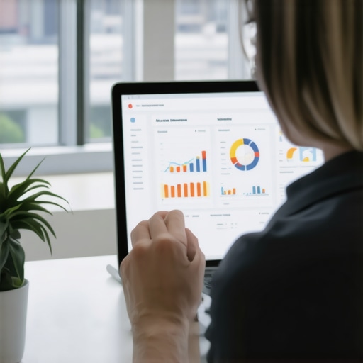 Analyzing Local SEO Data in Durham Person reviewing SEO analytics on laptop with Durham cityscape in background