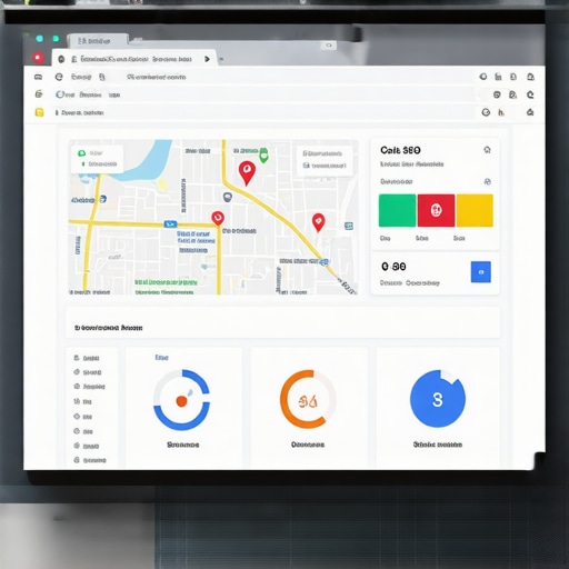 Analyzing Local SEO Metrics for Durham Businesses Laptop screen showing local SEO analytics and Google Maps data.