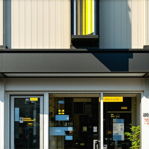 Front view of a busy Durham storefront with signage and customers
