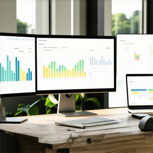 Laptop screen displaying local SEO analytics dashboards and citation tools.