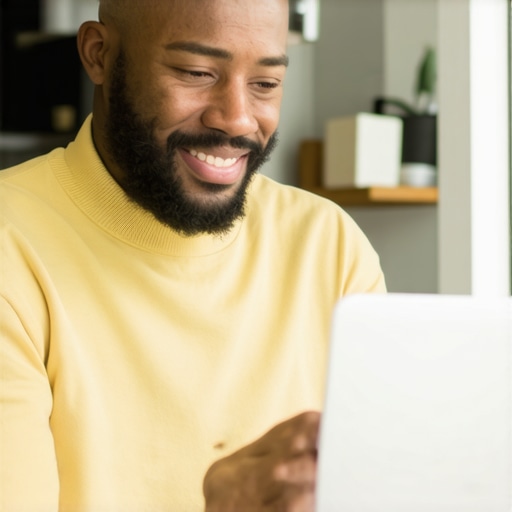 Optimizing GMB Profile for Local SEO Success Shop owner optimizing Google My Business profile on laptop