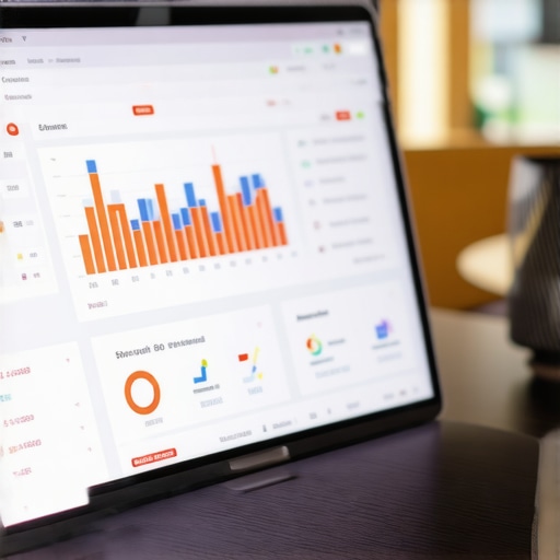 Laptop screen showing local SEO analytics with Durham landmarks