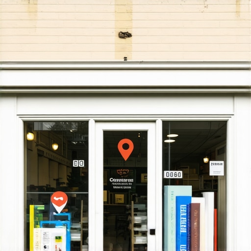 Google Maps pin over Durham shop storefront, illustrating local visibility