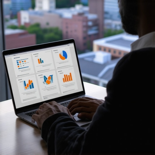 A person analyzing local SEO data on a laptop with Durham skyline