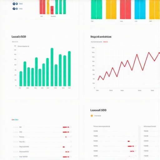 Screenshot of local SEO analytics dashboard with graphs and metrics