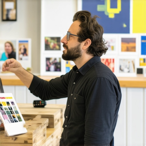 Business owner interacting with customers and gathering reviews in Durham