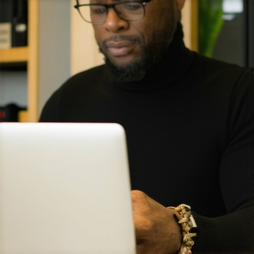 Optimizing Your Google Business Profile Business owner editing Google My Business profile on laptop in shop
